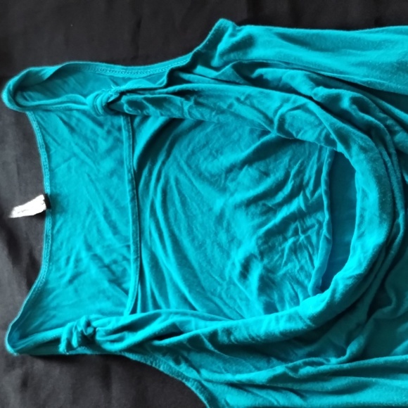 Turquoise sleeveless Jersey by Cassa Lee 100% Rayon Size Large - Picture 7 of 7